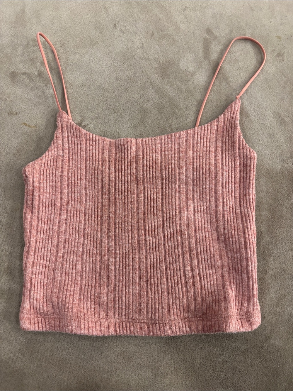 Aeropostale Pink Ribbed Spaghetti Strap Crop Top